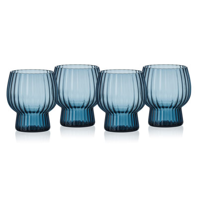 Mikasa Phoebe Optic Double Old Fashioned Glasses, Set Of 4, 14 Ounce