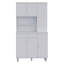 Garde-manger, un tiroir, plusieurs armoires, deux tablettes ouvertes - blanc