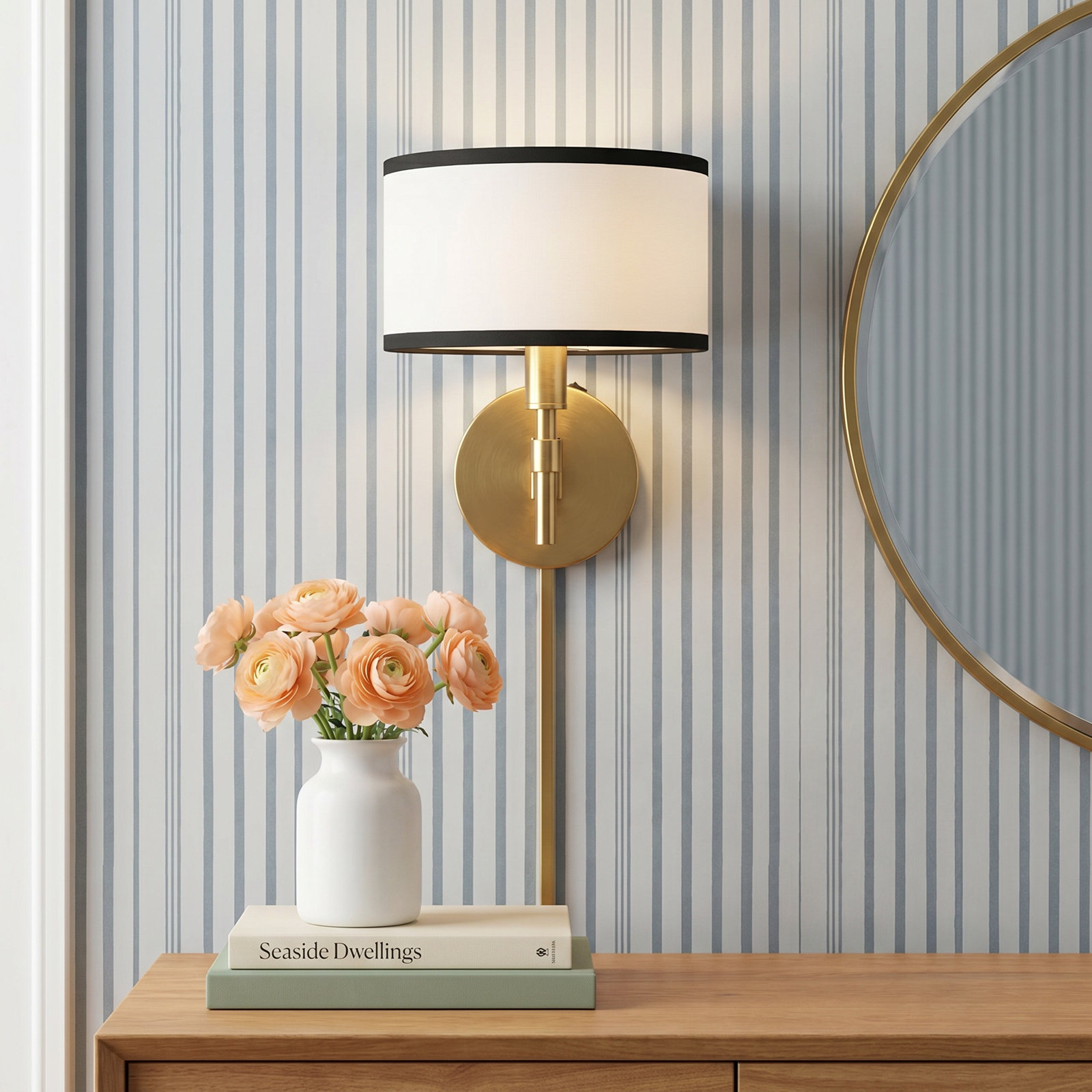 Hadid Single Light Dimmable Brass Swing Arm Sconce