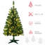 Arbre de Noël de 4 pi avec 100 lumières blanches chaudes et 208 ornements de branches artificielles colorées