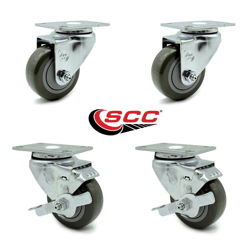 Polyurethane Caster, Gray