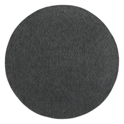 TOWN & COUNTRY BASICS Pax Herringbone Textured Solid Machine Washable Area Rug Black