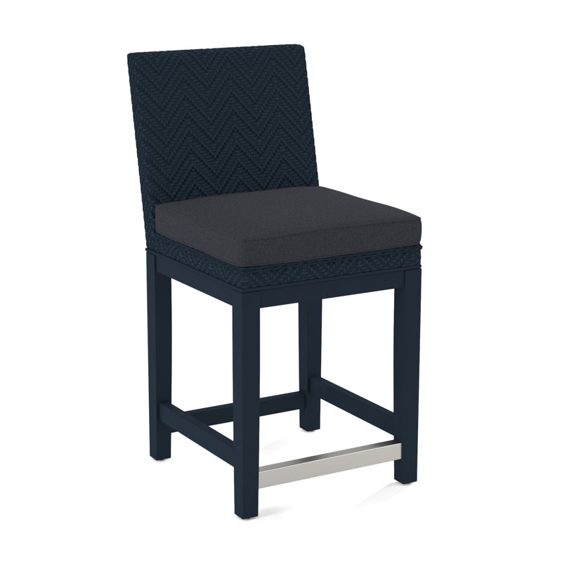 Upholstered Stool, Eggshell Crypton Performance; 0884-93, Navy Finish