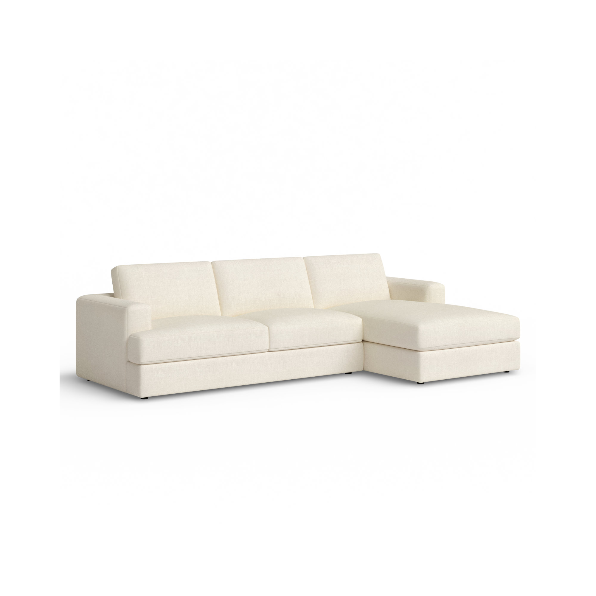 Cayden 2-Piece Upholstered Sectional, Right Hand Facing, Conversation Pearl Basketweave