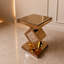 Table d'appoint moderne en miroir avec incrustation de diamants en cristal