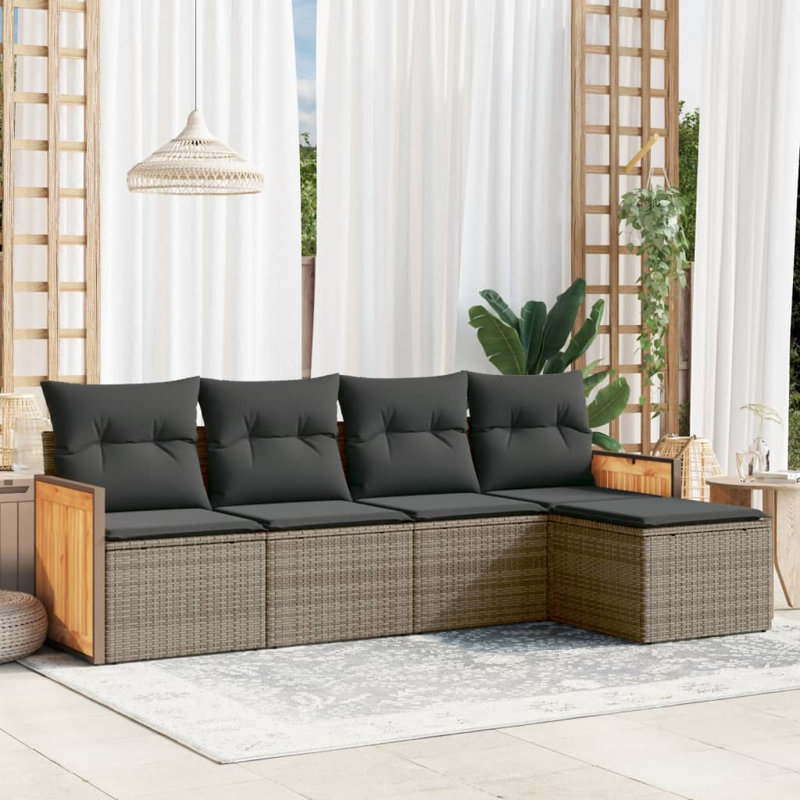 Ensemble de canapé de jardin Vidaxl gris