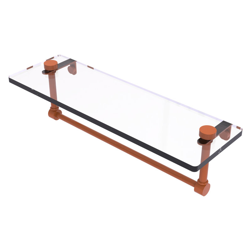 Tablette de meuble-lavabo en verre avec barre à serviettes intégrée NS, H 5 po x l 16 po x P 5 po, Étincelle d'automne