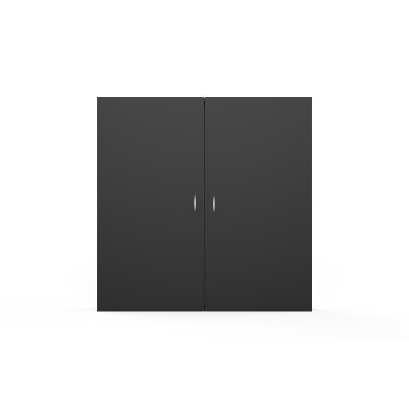 Armoire pour tableau blanc en porcelaine magnétique avec portes en liège Ghent, gris, Oui