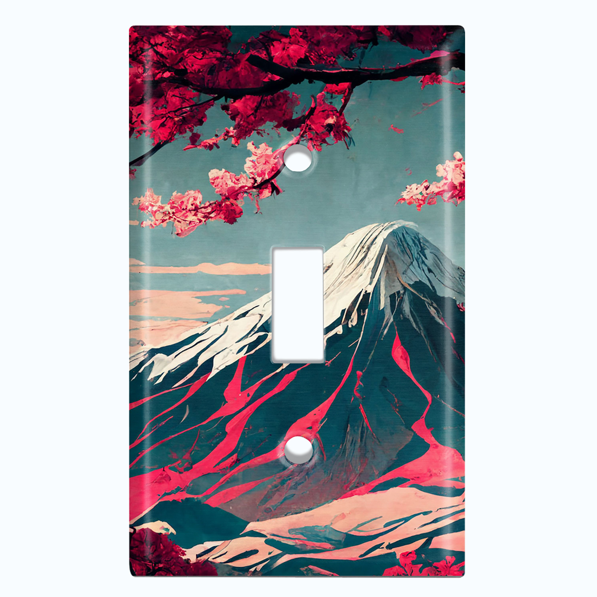 WorldAcc Metal Light Switch Plate Outlet Cover (Pink Sakura Flower Tree ...