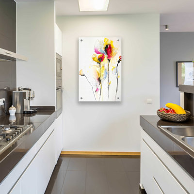 «Sweet Peas» par Karin Johannesson, art mural en verre acrylique