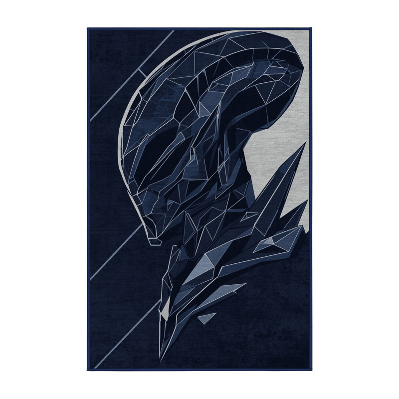 Tapis bleu délavé à la machine Chaplin Alien Warrior, 2 x 5