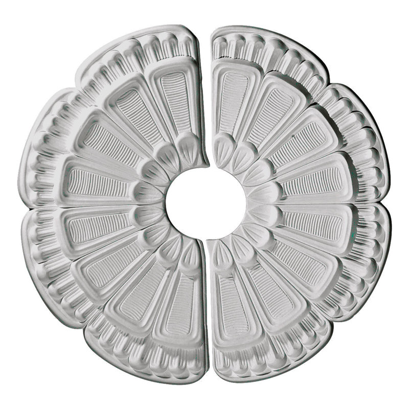 Fleur H 18,5 po x l 18,5 po médaillon de plafond, Avec une couche d'apprêt