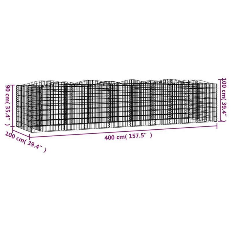 Azelia Silver Mesh Fence Panels, 100cm H x 400cm W x 100cm D