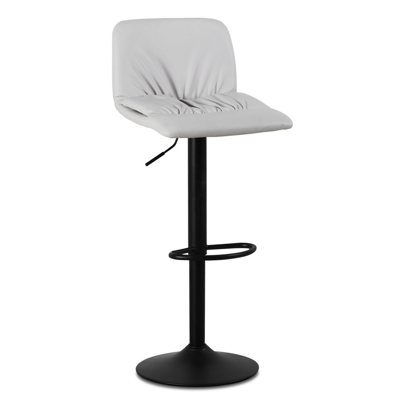 Lawnmont Swivel Upholstered Adjustable Height Counter Stool with Metal Frame, Cream