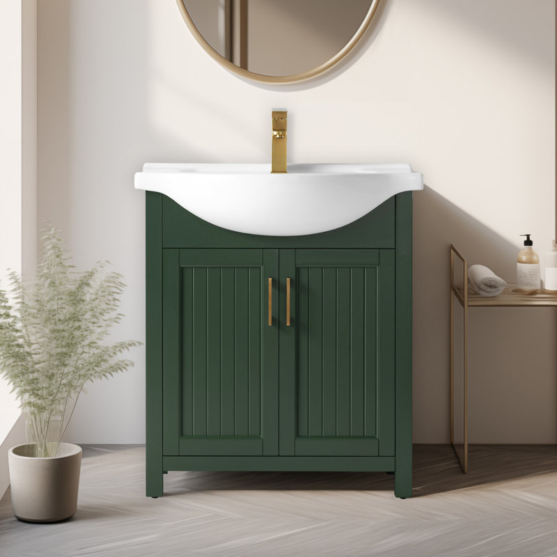 Boesch 30" Single Bathroom Vanity with Ceramic Top, Muir Green