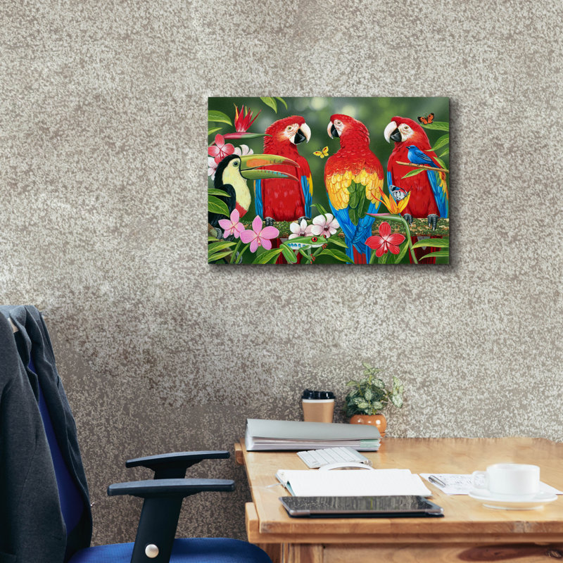 «Tropical Friends» par William Vanderdasson, H 18 po x l 26 po x P 0,75 po