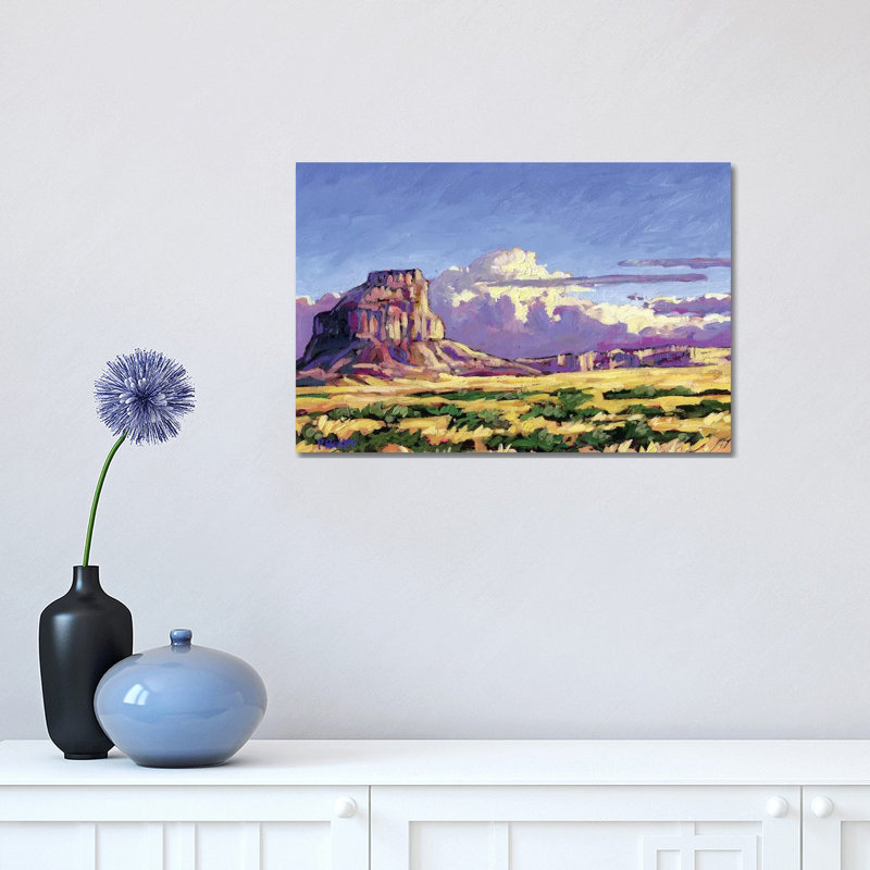 Fajada Butte, Chaco Canyon, New Mexico par Patty Baker - peinture sur toile tendue, H 12 po x l 18 po x 1,5 po