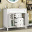 Meuble-lavabo 36 po avec lavabo supérieur, armoire de rangement moderne avec 2 portes à fermeture douce et 2 tiroirs, meuble-lavabo simple-870159675