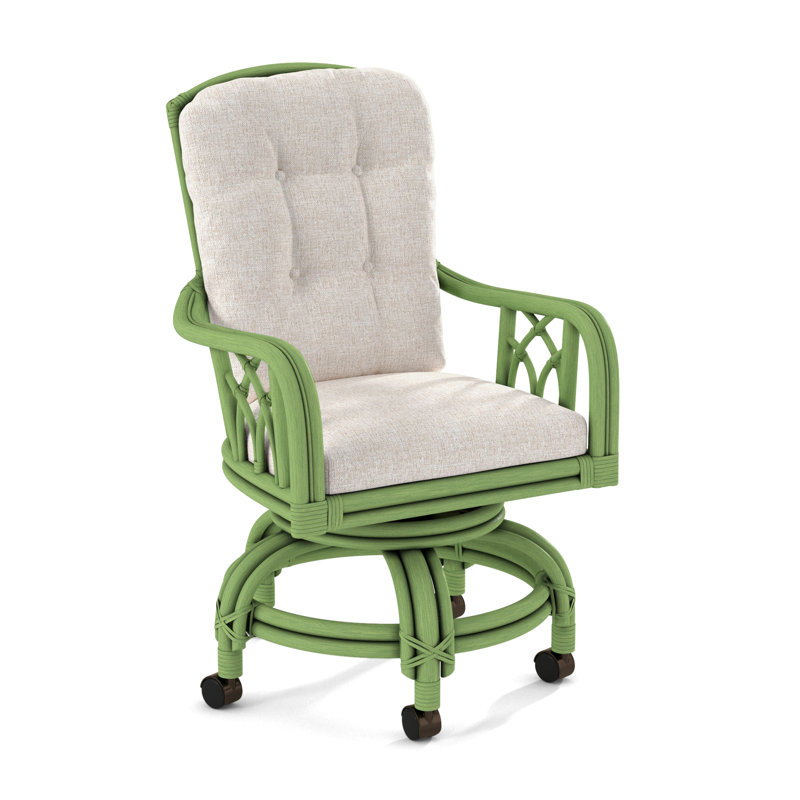 Edgewater Castered Arm Chair, White Sugar Performance; 0863-91, Antique Frost White