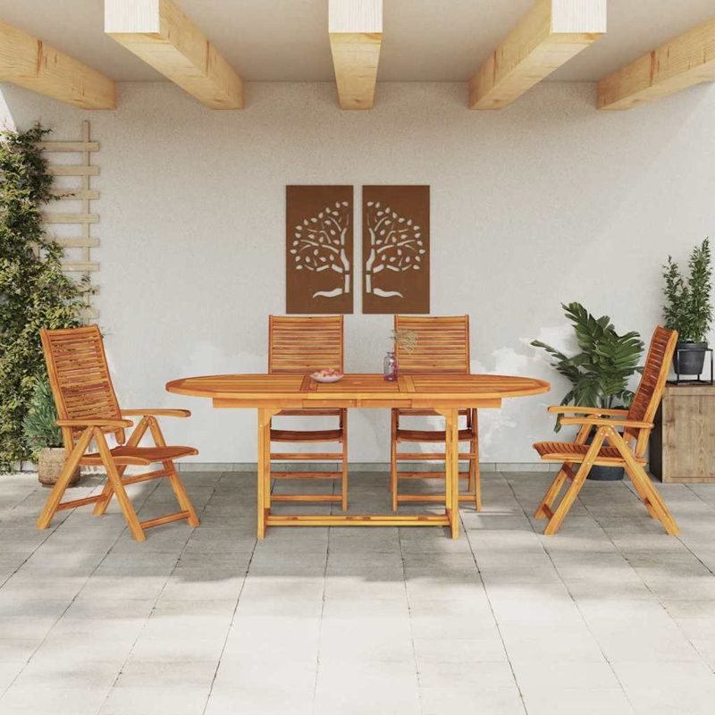 Patio Dining Set with, 74cm H x 200cm W x 100cm D, 4