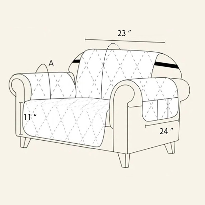 Housse pour fauteuil à coussins carrés / rectangulaires, Gris