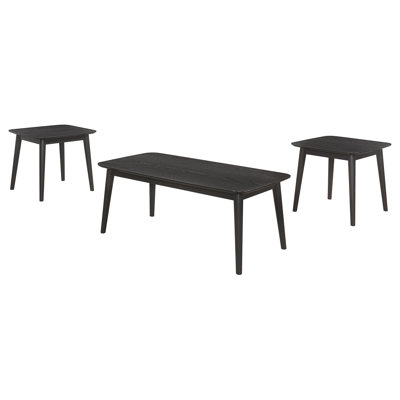 Bivens Black 3-Piece Rectangular Coffee Table Set