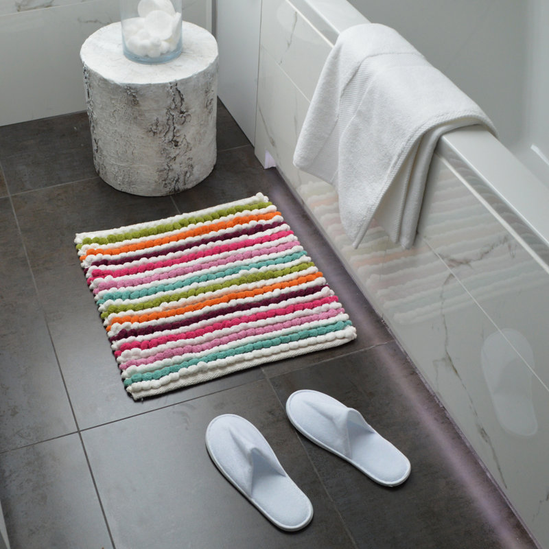 Kupar Chunky Bobble Square Bath Mat, Multi Bright