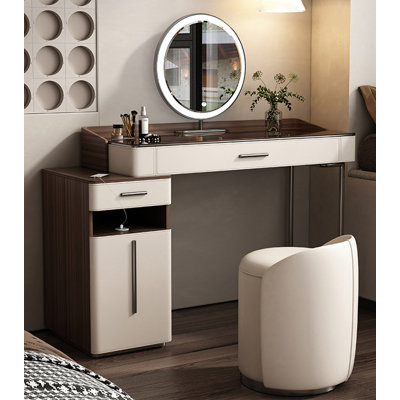 Table de maquillage intégrée avec rangement