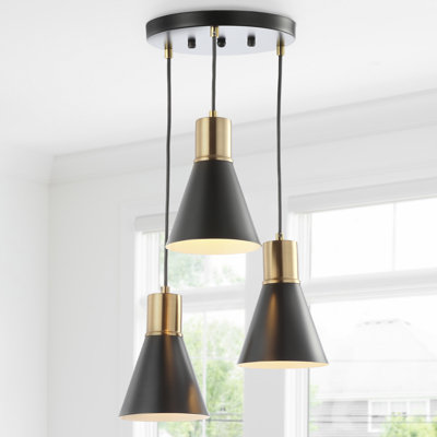 Luminaire suspendu conique à 3 lumières Zurcher
