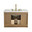 Liljan 30'' Wall-Mounted Single Bathroom Vanity with Engineered Stone Top-1238032367