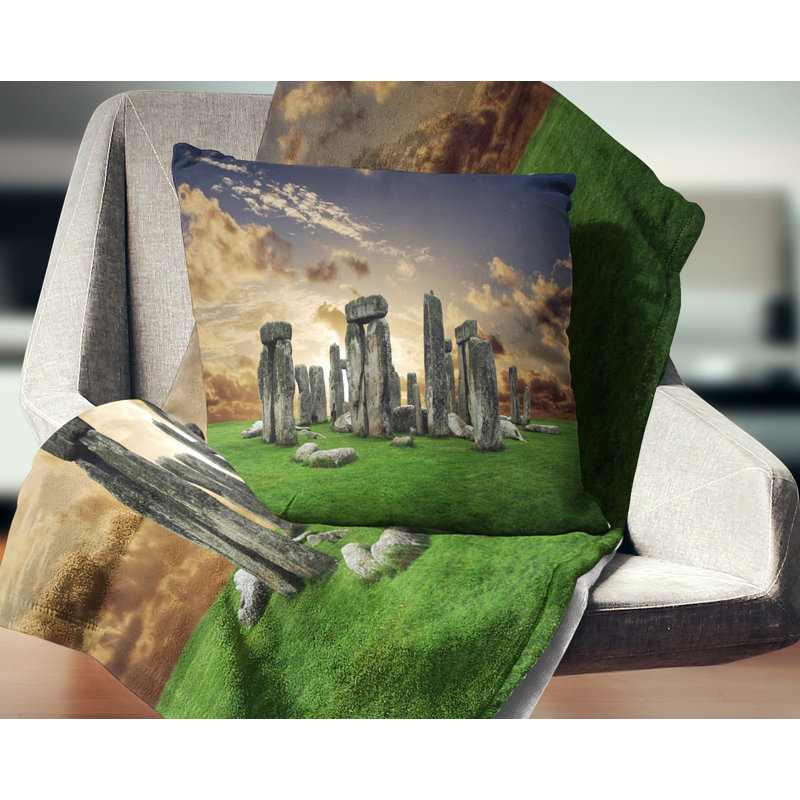 Coussin Schafer Landscape Stonehenge, 16 po x 1 po, Coussin décoratif