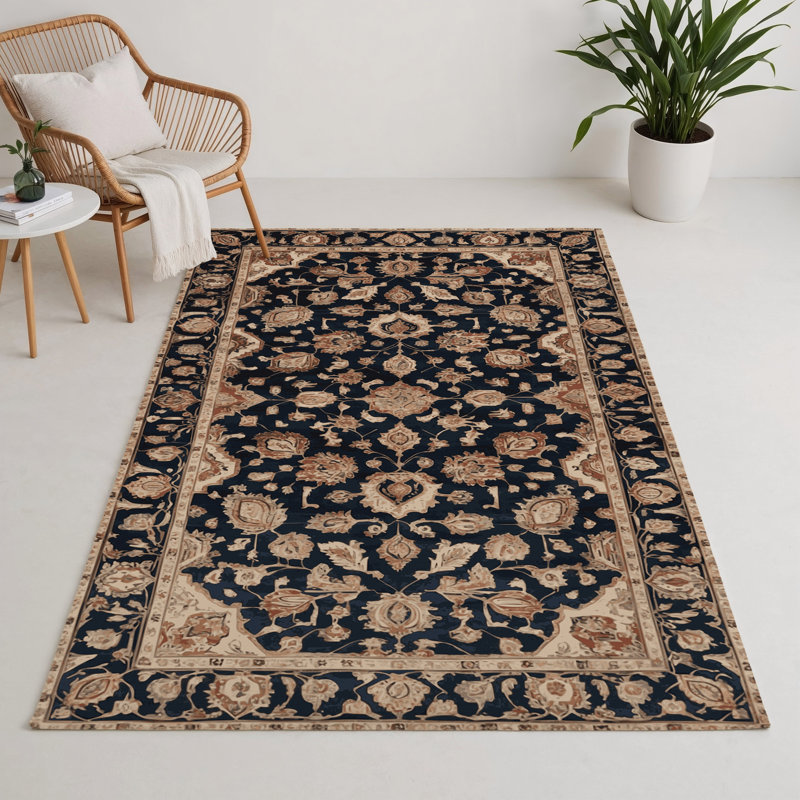Tapis d'intérieur et d'extérieur gris Persian, Rectangle 5 pi x 7 pi