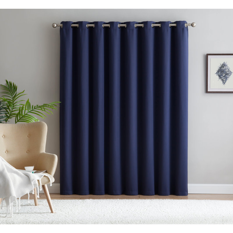 Très large rideau obscurcissant NICOLE PATIOS, L 54 po x L 96 po, Bleu marine