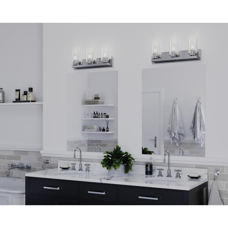 Éclairage pour meuble-lavabo moderne 3 lumières, Blanc
