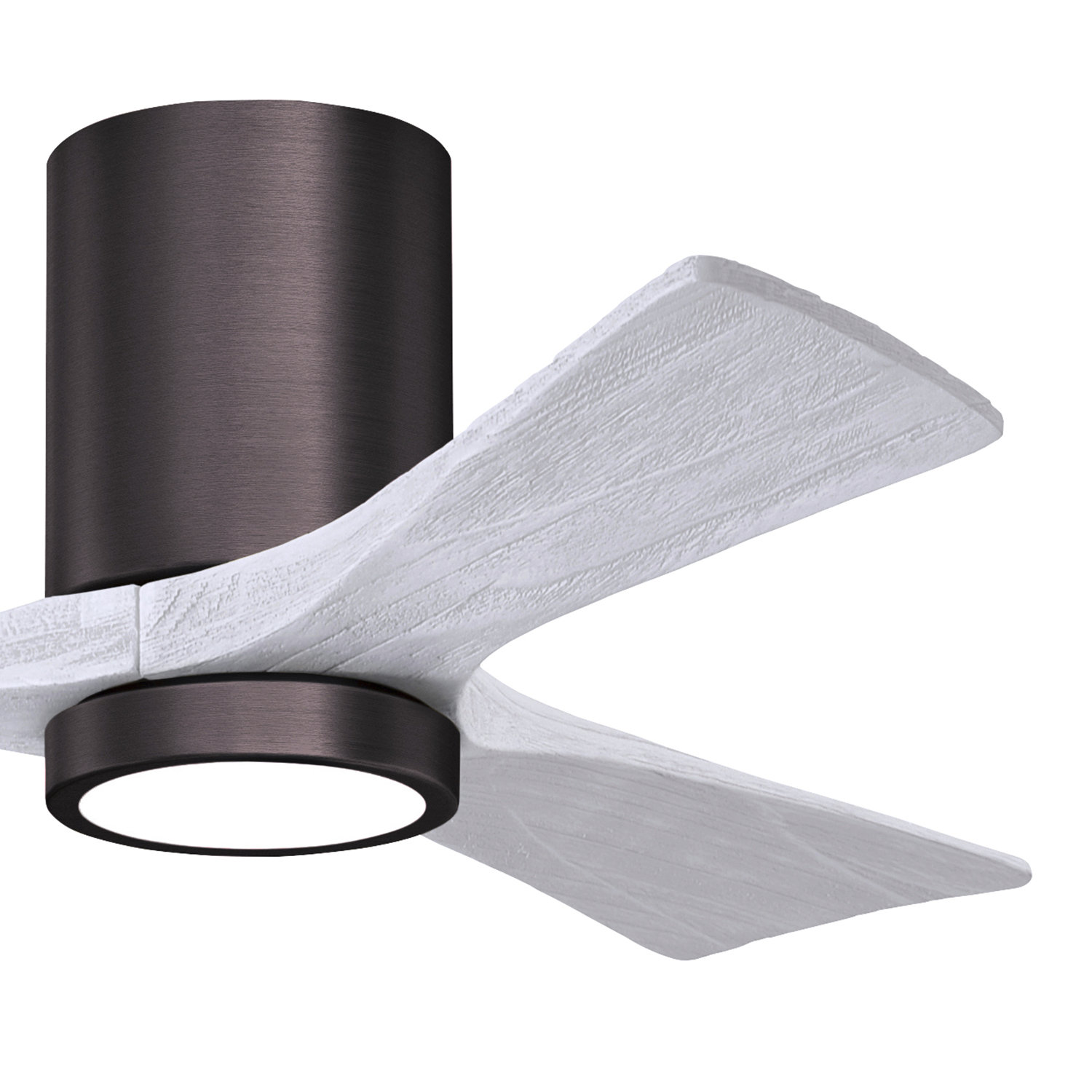 Olivier Ceiling Fan with LED Light Kit, Brushed Bronze, 42", Matte White