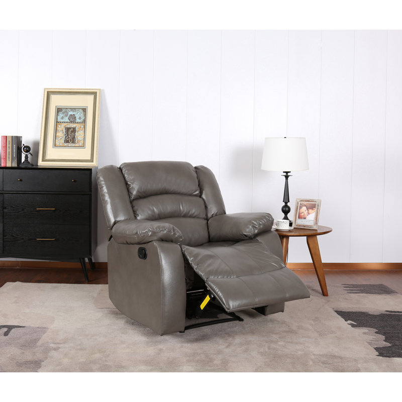 Seymore Recliner, Gray Leather Match