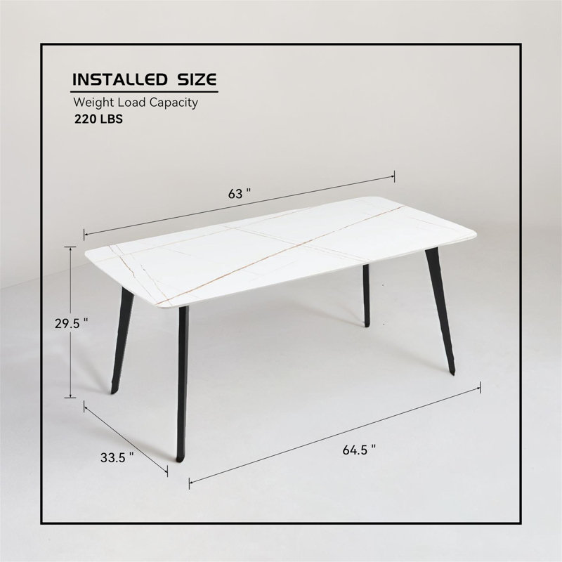 Betzayda Dining Table, 63" L x 33.5" W