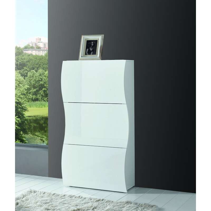 Colbie 24 Pair Flip Down Shoe Storage, White