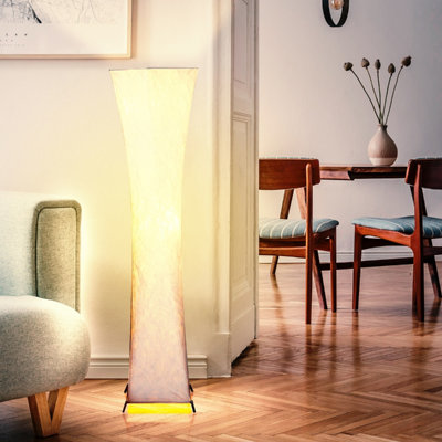 Lampe sur pied 2 lumières DEL avec abat-jour carré en tissu Harmony