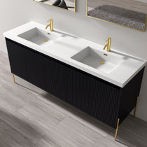 BTO17 72 Wall Mounted Modern Bathroom Vanity - Double Sink