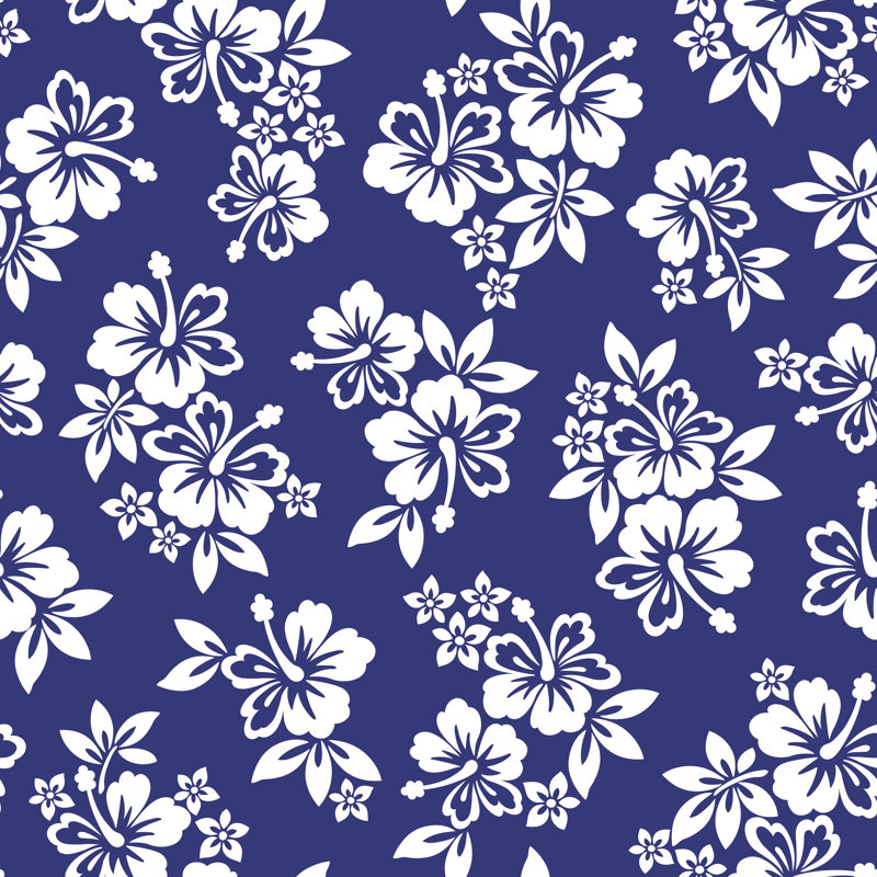 Motif de fleurs d'hibiscus - Impression sur toile, H 12 po x l 12 po