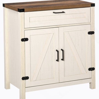 Sideboard Buffet Cabinet, Rustic 2 Barn Doors Kitchen Cabinet, Accent Cabinet With Storage
