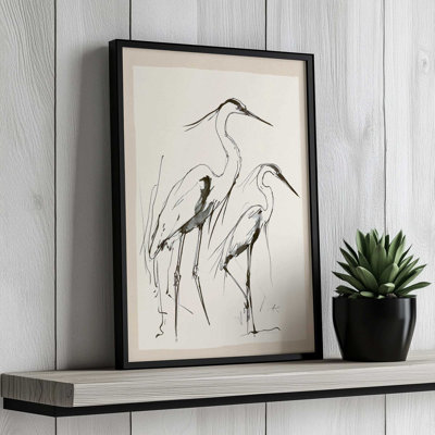 «Two Herons» par Nadja, reproduction d'art sur toile