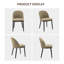 Dining Chair Set of 2, Linen Upholstered Kitchen Chair with Thick Cushions Seat and Curved Backrest, Modern Wood Frame Accent Chair with Adjustable Feet for Dining Room, Kitchen-134639497-134639494