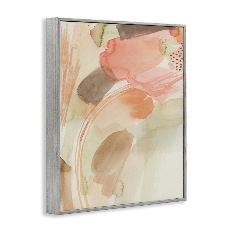Pink & Beige Abstraction Framed Giclee Art by Grace Popp, Farmhouse Grey Framed Giclee, 20" H x 16" W