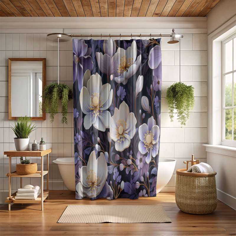 Violet Glint - Premium Shower Curtain, 74"H x 71"W