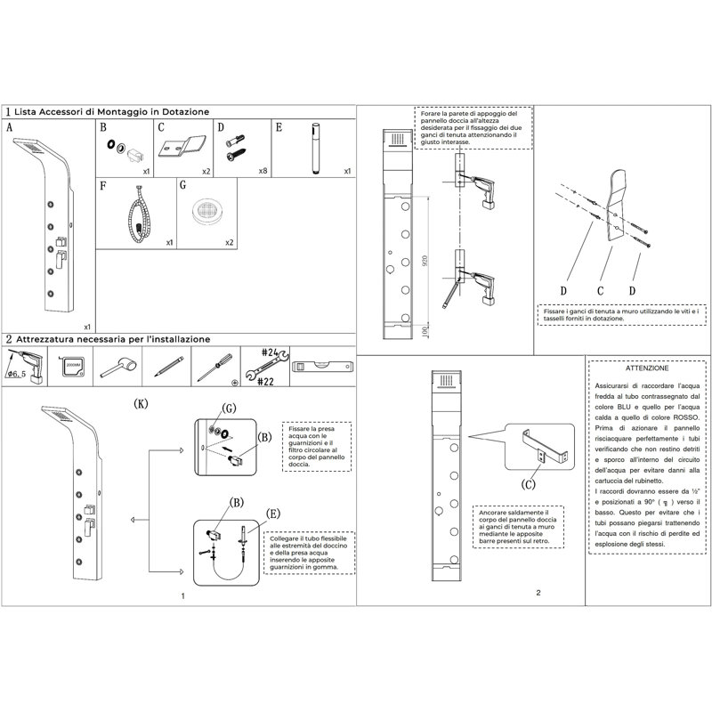 Hydromassage Shower Tower Panel