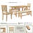 70W Farmhouse Cross Base Dining Table With 2 Upholstered Cross Back Chairs and 2 Benches