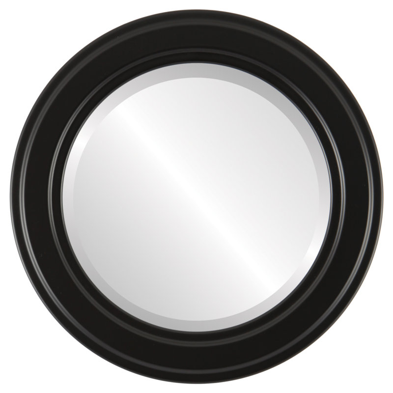 Arlinda Flat Wall Mirror, 17" H x 17" W, Matte Black