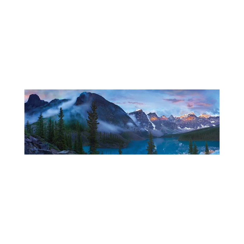 Panoramic View Of Wenkchemna Peaks And Moraine Lake, Valley Of Ten Peaks, Banff National Park, Alberta, Canada by Tim Fitzharris - Wrapped Canvas Panoramic Print